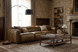 Octavia dual Reclining Sofa in distressed Italian aniline leather