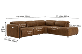 Octavia reclining Corner Sectional in distressed Italian aniline leather