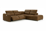Octavia reclining Corner Sectional in distressed Italian aniline leather