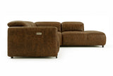 Octavia reclining Corner Sectional in distressed Italian aniline leather
