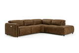 Octavia reclining Corner Sectional in distressed Italian aniline leather