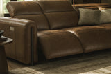 Octavia reclining Corner Sectional in distressed Italian aniline leather