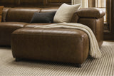 Octavia reclining Corner Sectional in distressed Italian aniline leather