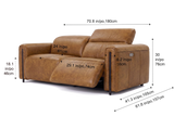 Octavia dual Reclining Sofa in distressed Italian aniline leather