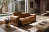 Octavia dual Reclining Sofa in distressed Italian aniline leather
