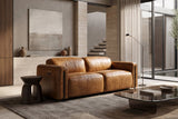 Octavia dual Reclining Sofa in distressed Italian aniline leather