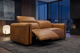Octavia dual Reclining Sofa in distressed Italian aniline leather