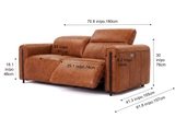 Octavia dual Reclining Sofa in distressed Italian aniline leather