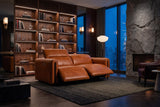 Octavia dual Reclining Sofa in distressed Italian aniline leather