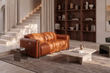 Octavia dual Reclining Sofa in distressed Italian aniline leather