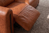 Octavia dual Reclining Sofa in distressed Italian aniline leather