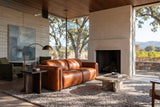 Octavia dual Reclining Sofa in distressed Italian aniline leather
