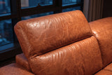 Octavia dual Reclining Sofa in distressed Italian aniline leather