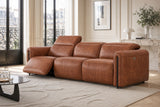 Octavia Distressed Italian Aniline Leather Dual Reclining Sofa