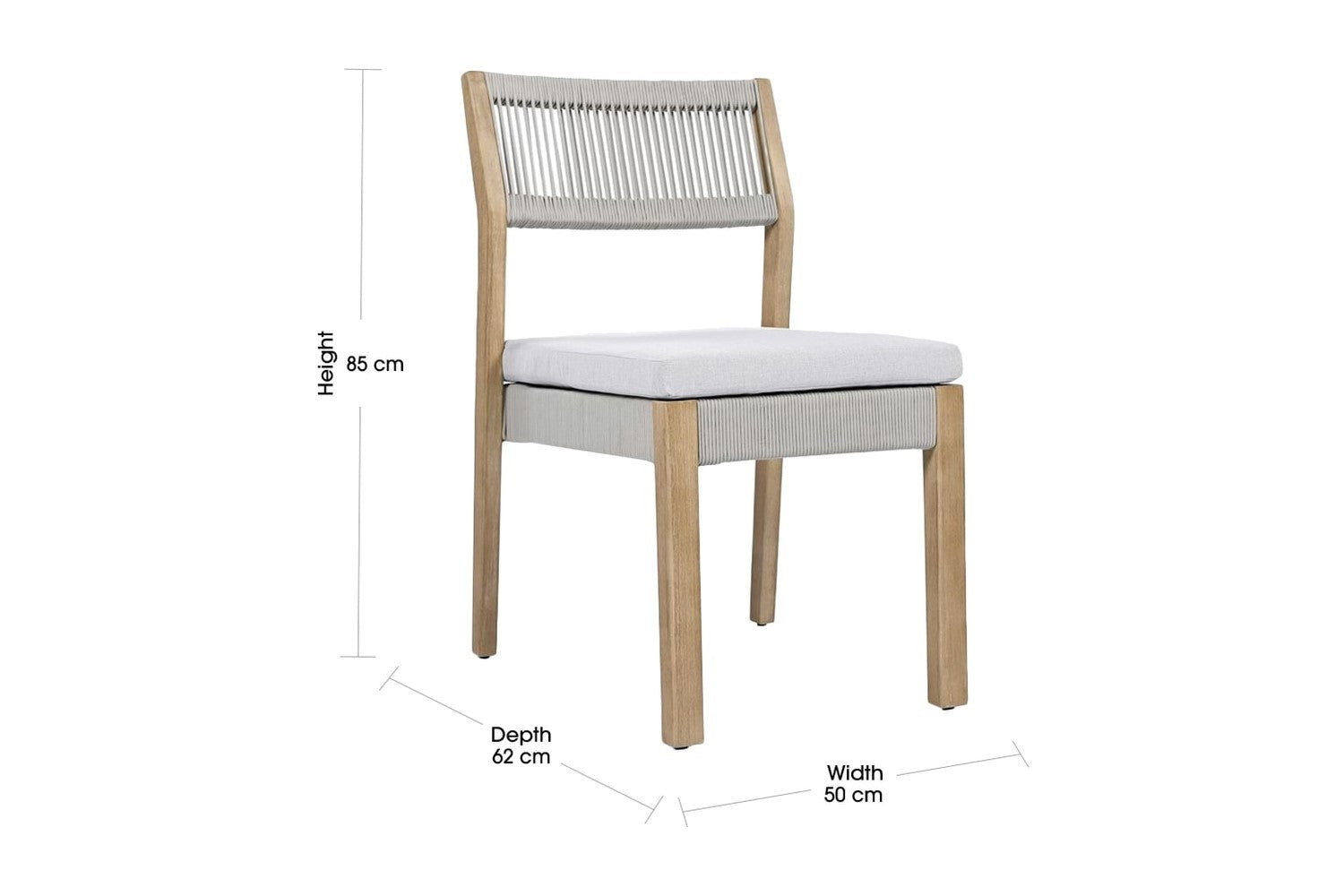 Valencia Odette Wood Outdoor Dining Chair, Natural