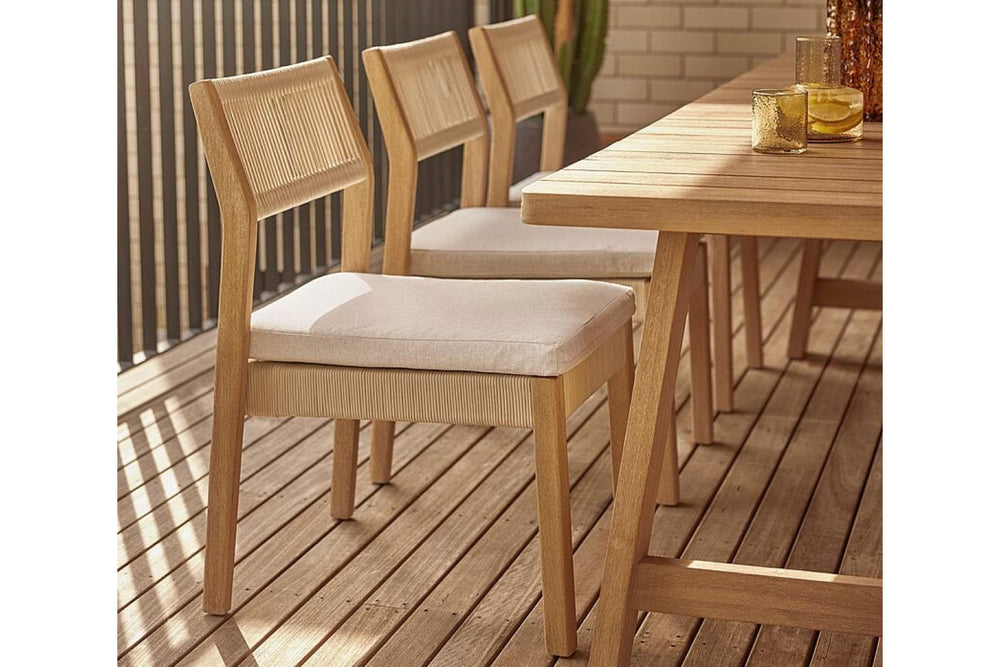 Valencia Odette Wood Outdoor Dining Chair, Natural