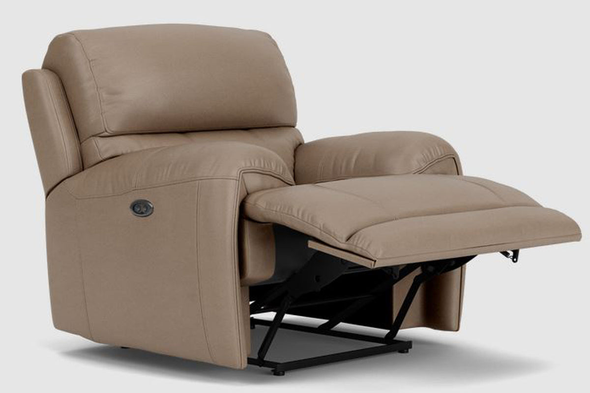 Valencia Oliver Leather Recliner Seat, Beige