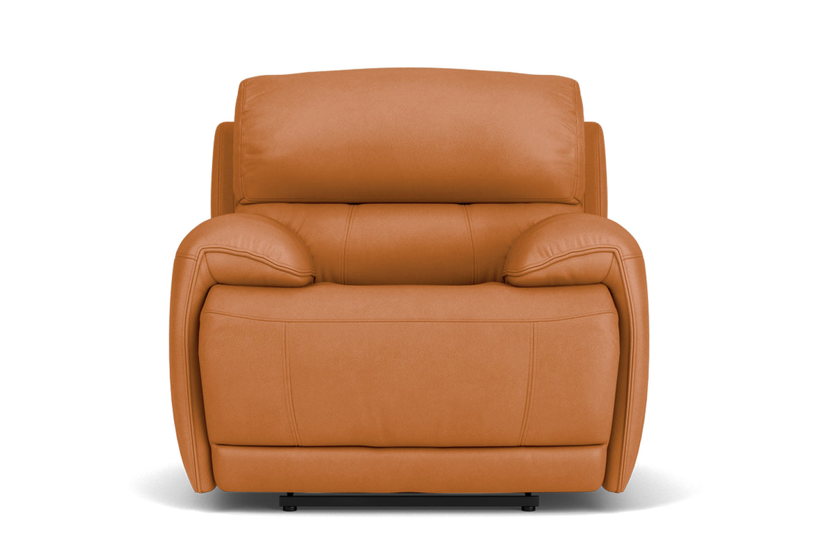 Valencia Oliver Top Grain Leather Recliner Chair, Cognac