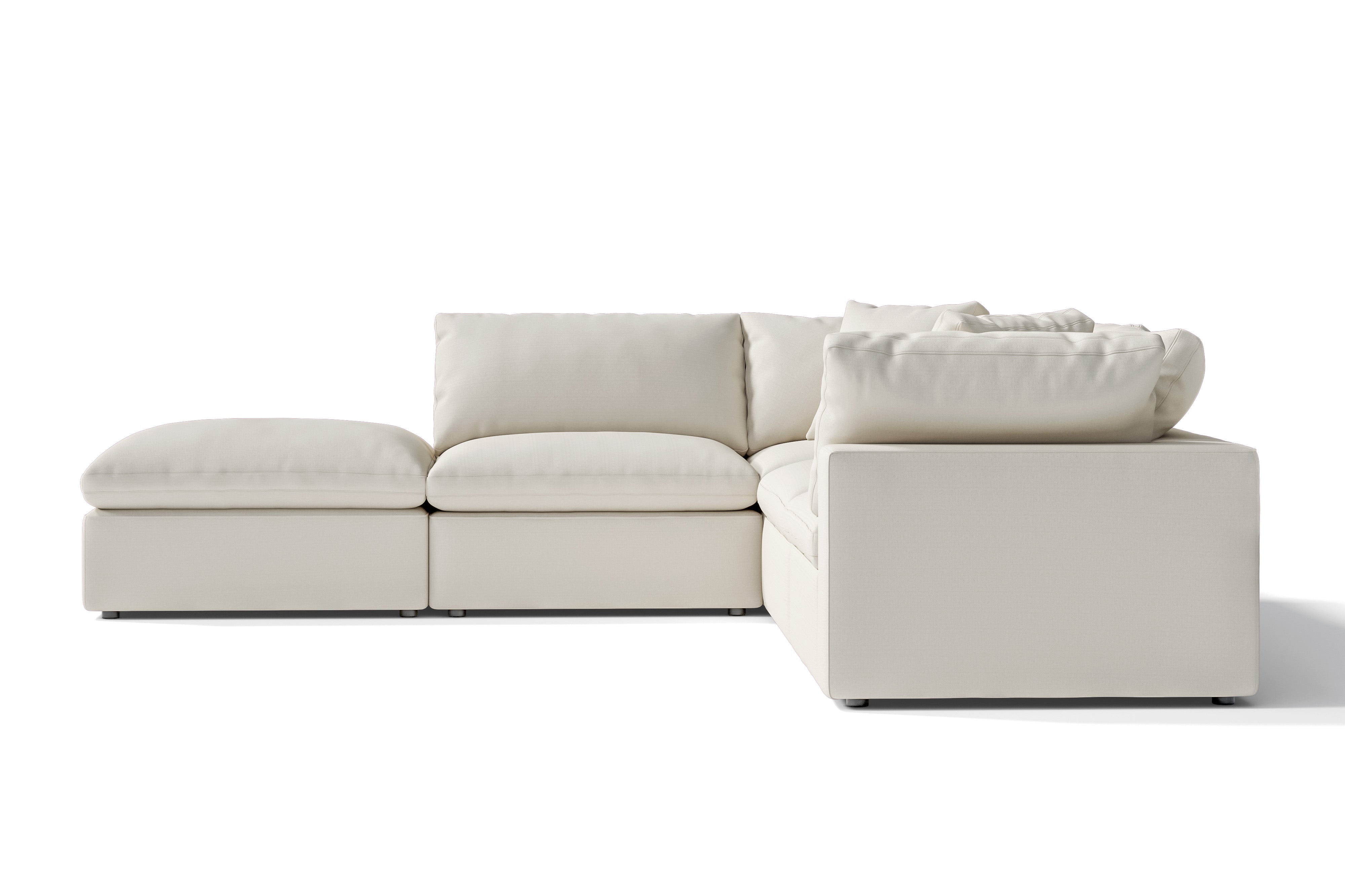 Valencia Ophelia Fabric Modular Sectional Sofa, 5 Seaters Left Sectional, Beige