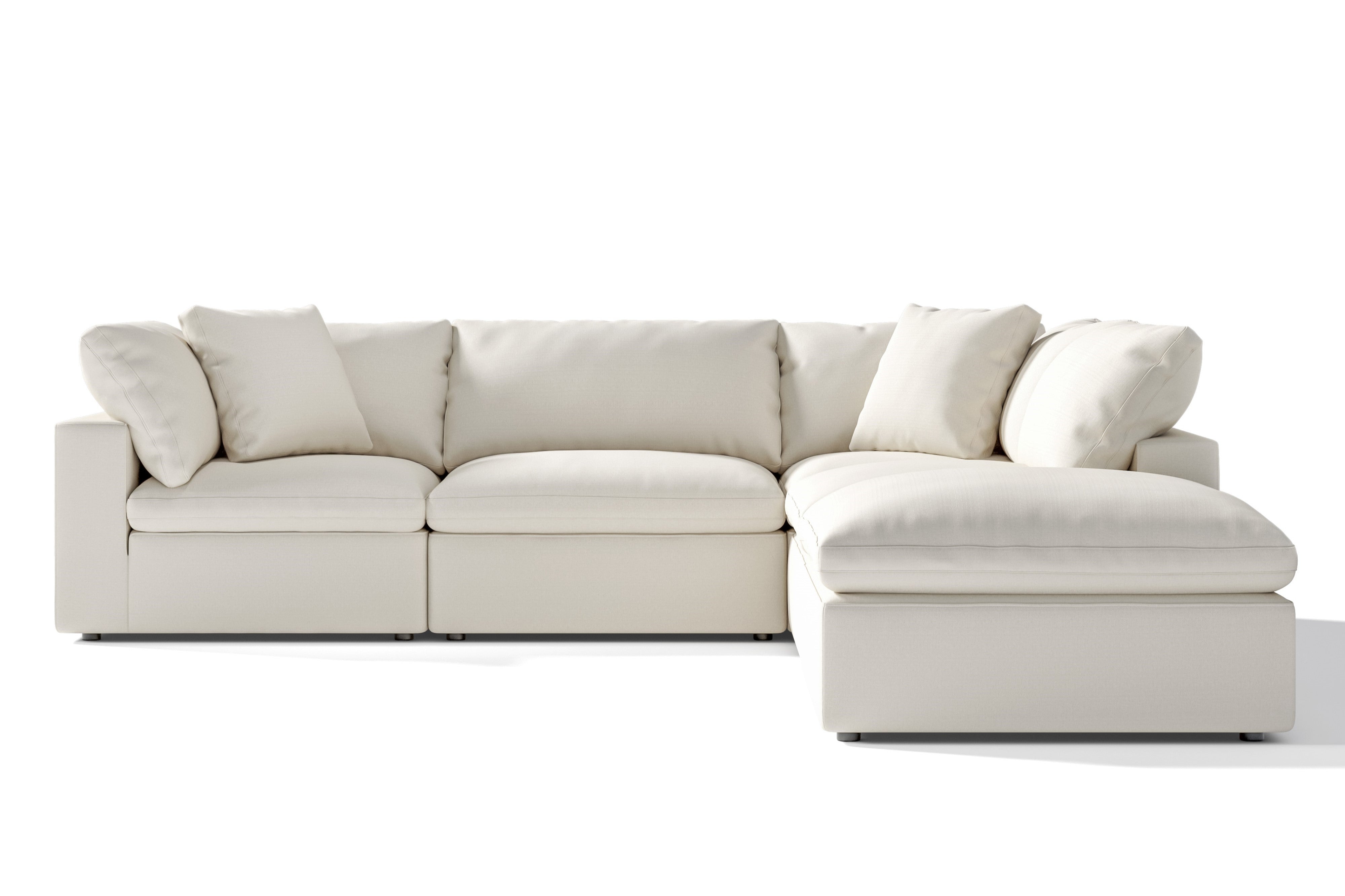 Valencia Ophelia Fabric Modular Sectional Sofa, 5 Seaters Right Sectional, Beige