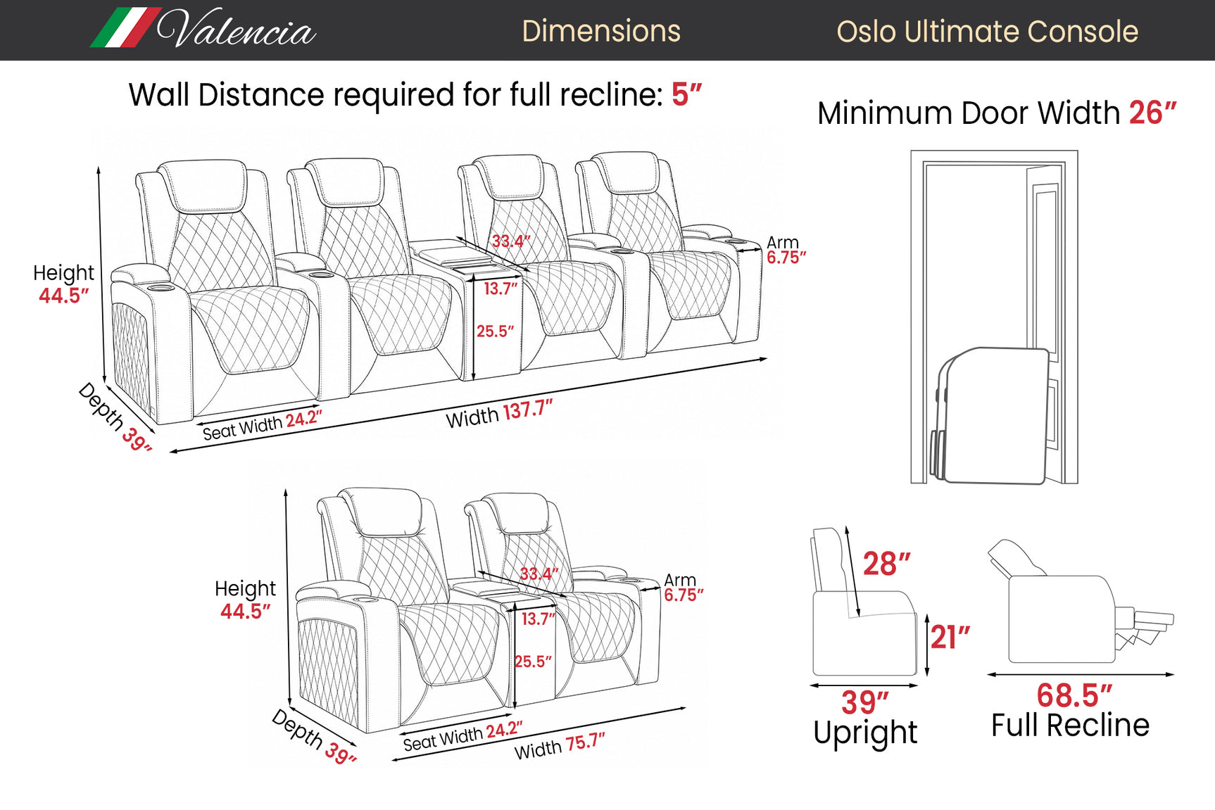 Oslo Ultimate Console with Built-In Refrigerator
