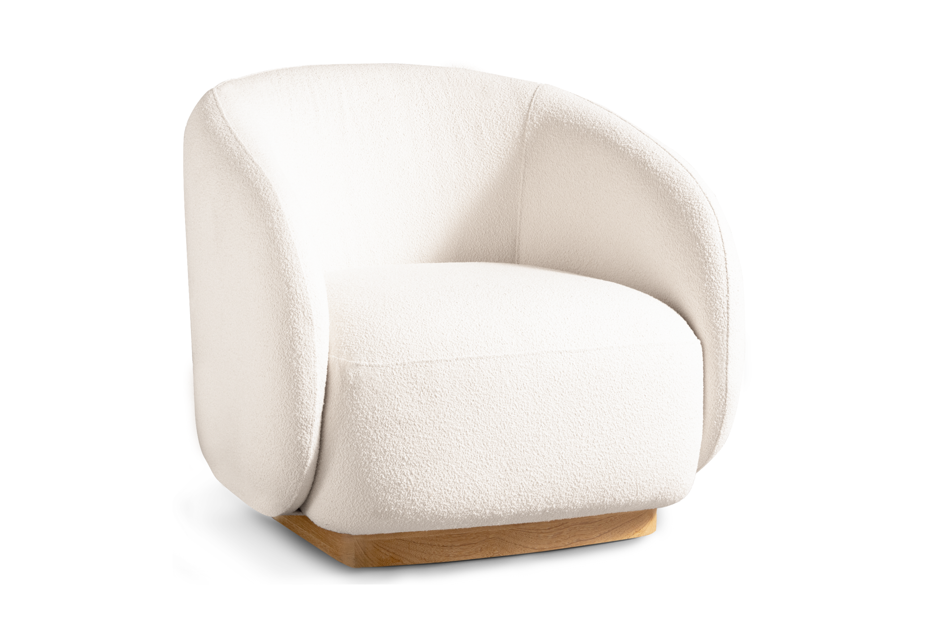 Valencia Otis Performance Fabric Teak Outdoor Accent Chair, Cream