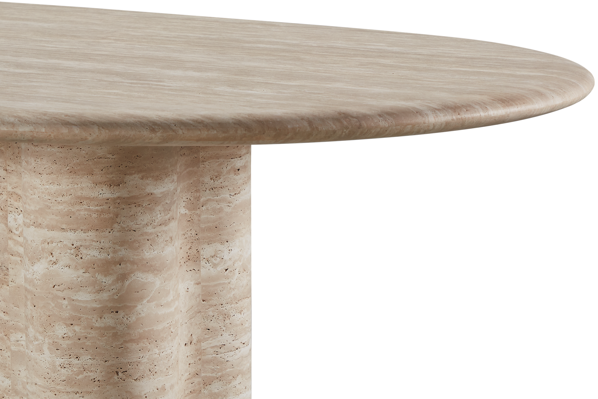 Valencia Otis Travertine Outdoor Pill Dining Table, Natural