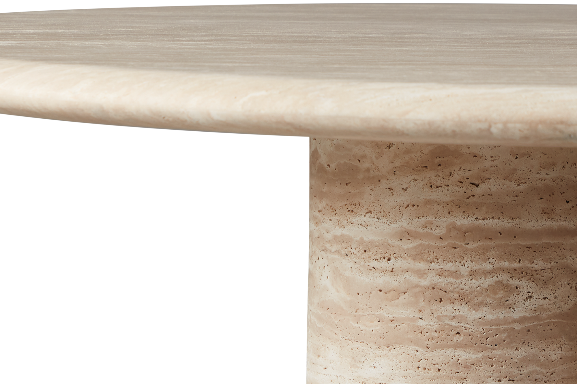 Valencia Otis Travertine Outdoor Round Coffee Table, Beige