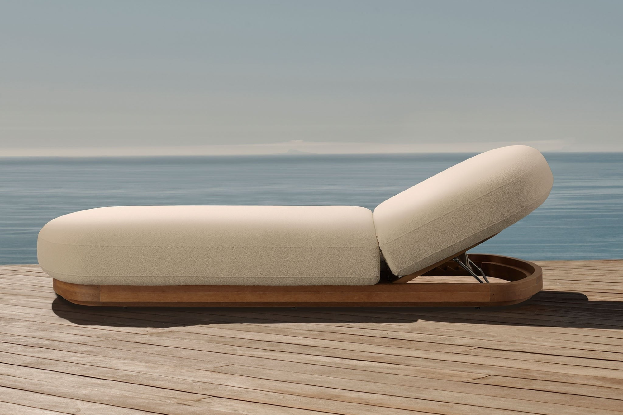 Valencia Otis Performance Fabric Outdoor Single Sun Chaise, Cream