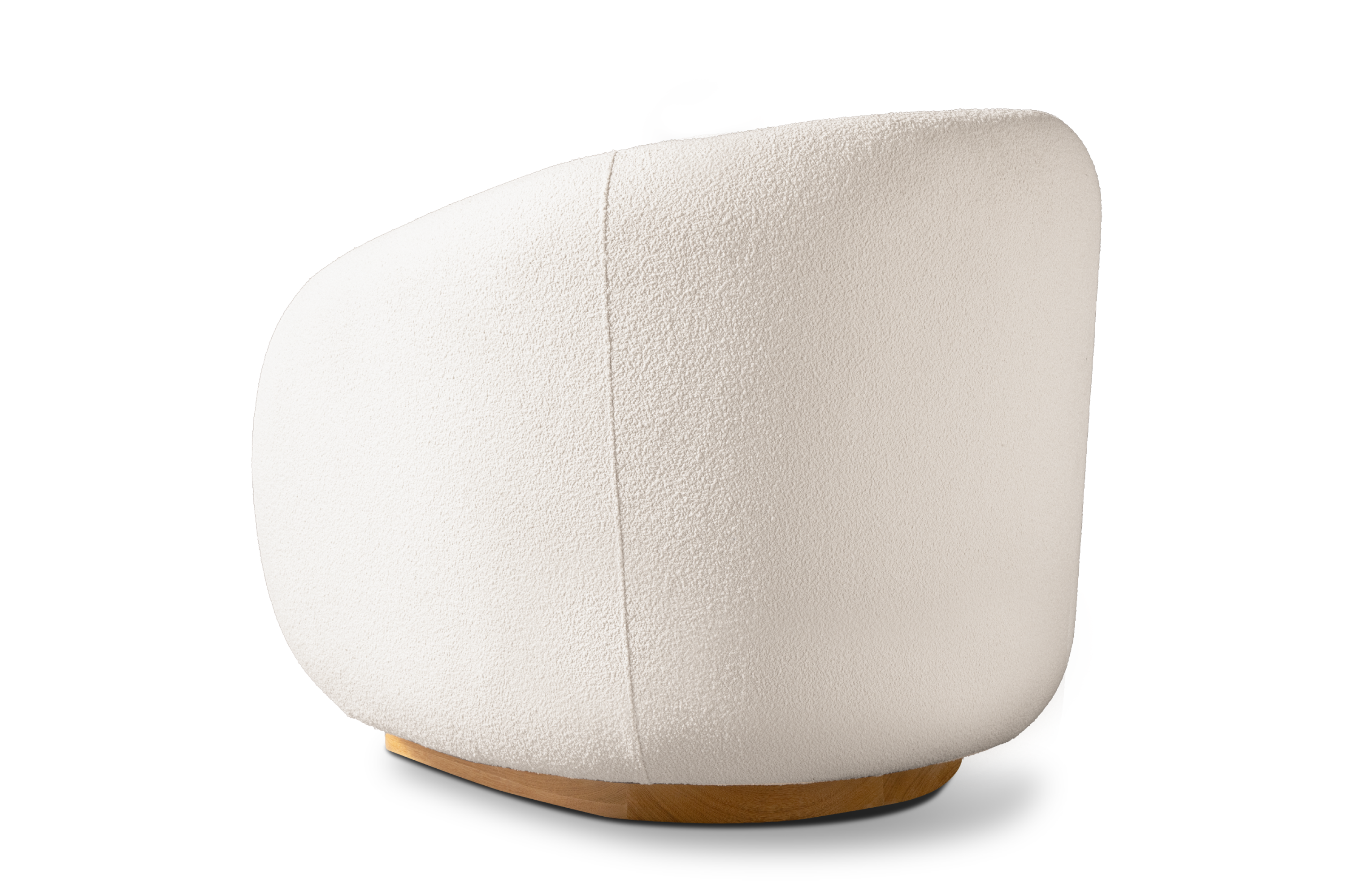 Valencia Otis Performance Fabric Teak Outdoor Swivel Chair, Cream