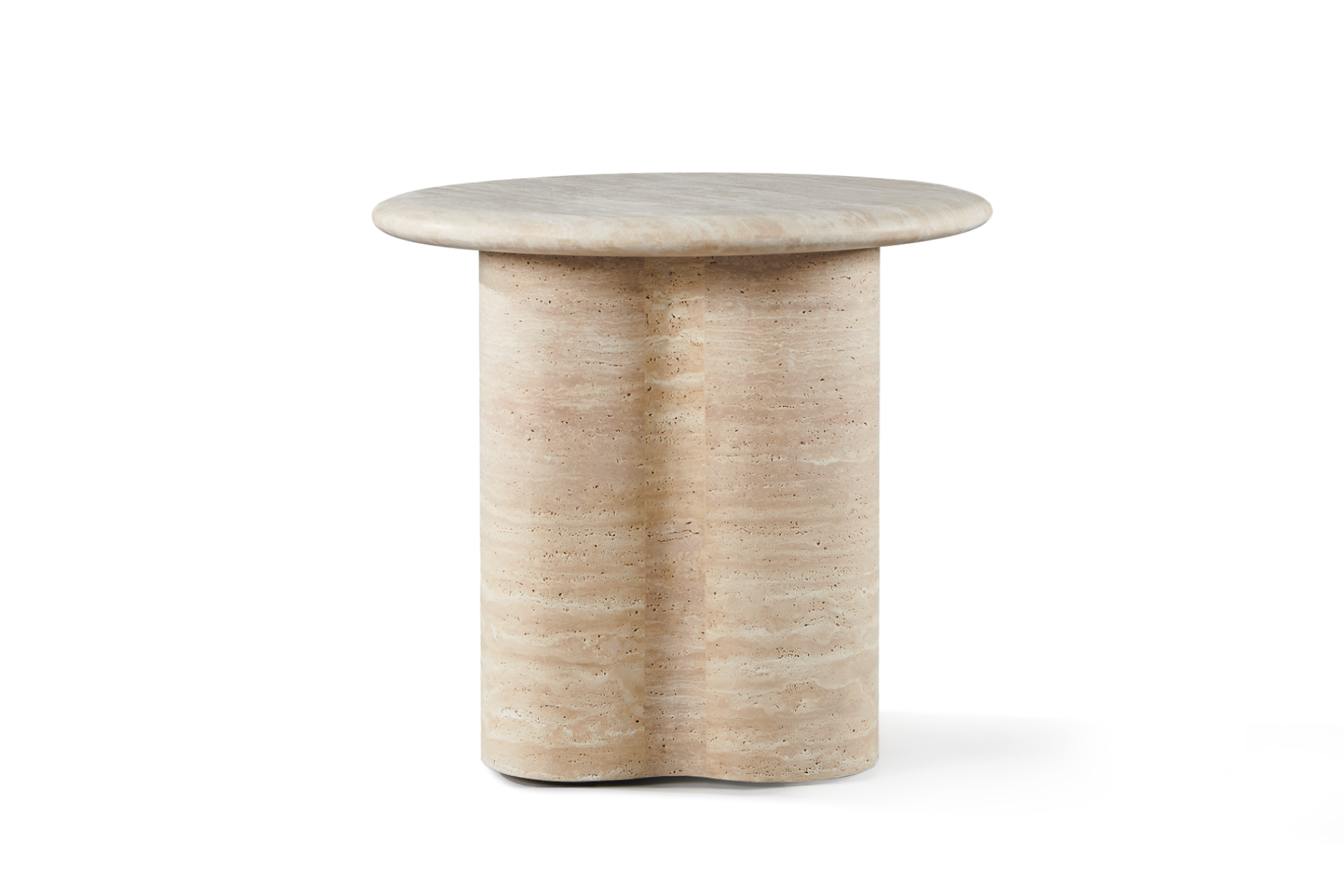 Valencia Otis Travertine Outdoor Side Table, Beige