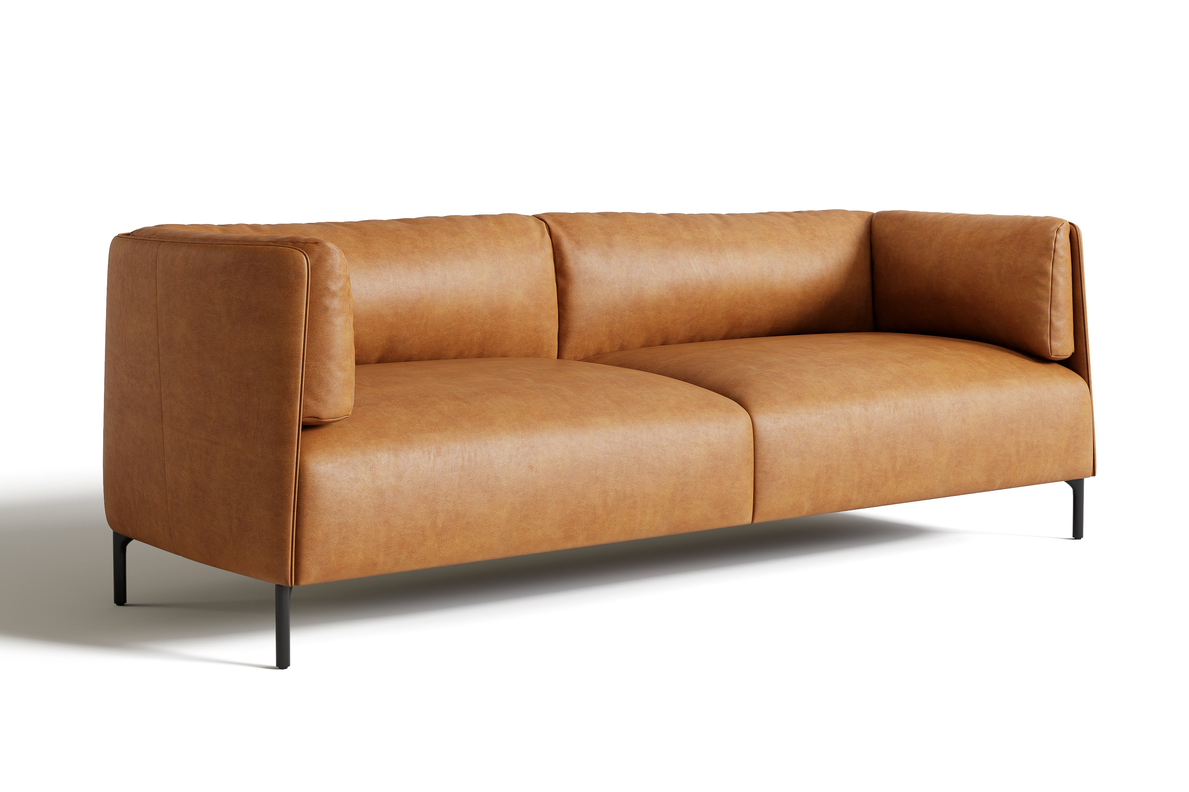 Valencia Parker Full-Aniline Leather 80" Wide Sofa, Cognac