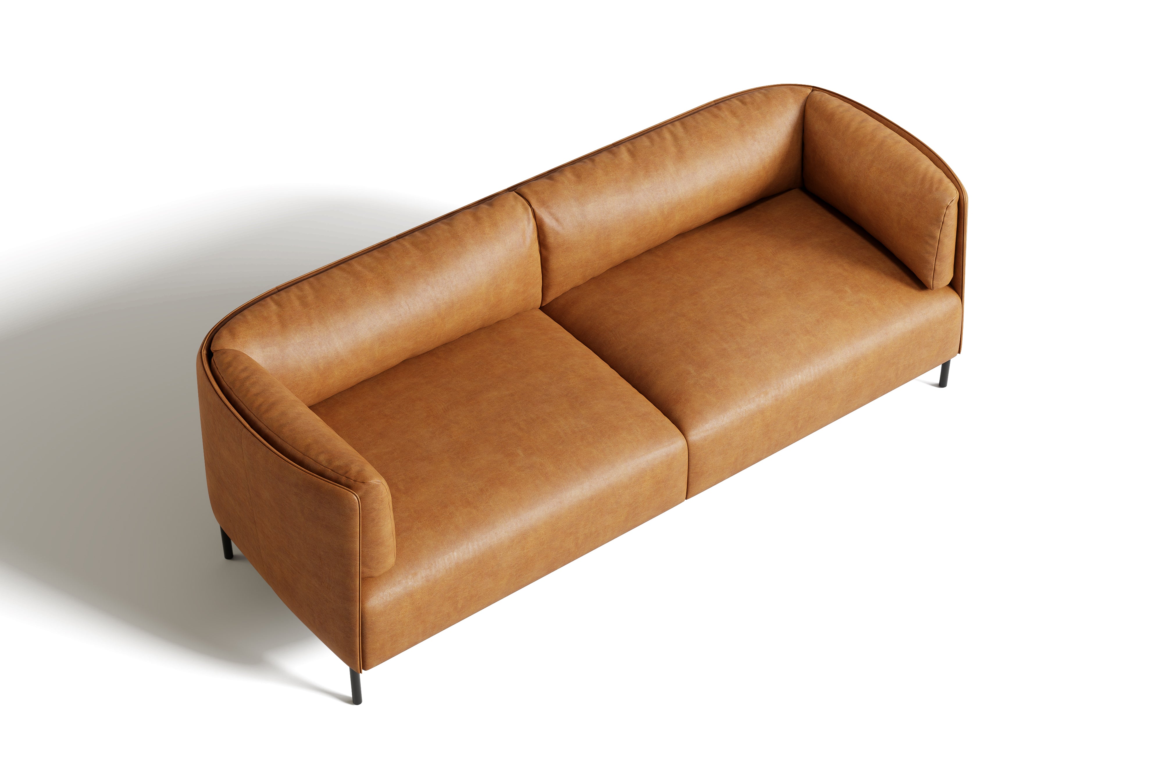 Valencia Parker Full-Aniline Leather 80" Wide Sofa, Cognac