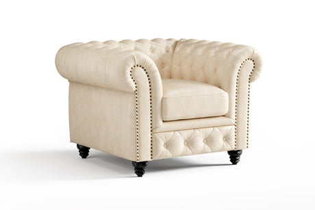 Parma Leather Chesterfield Accent Chair