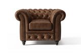 Parma Leather Chesterfield Accent Chair