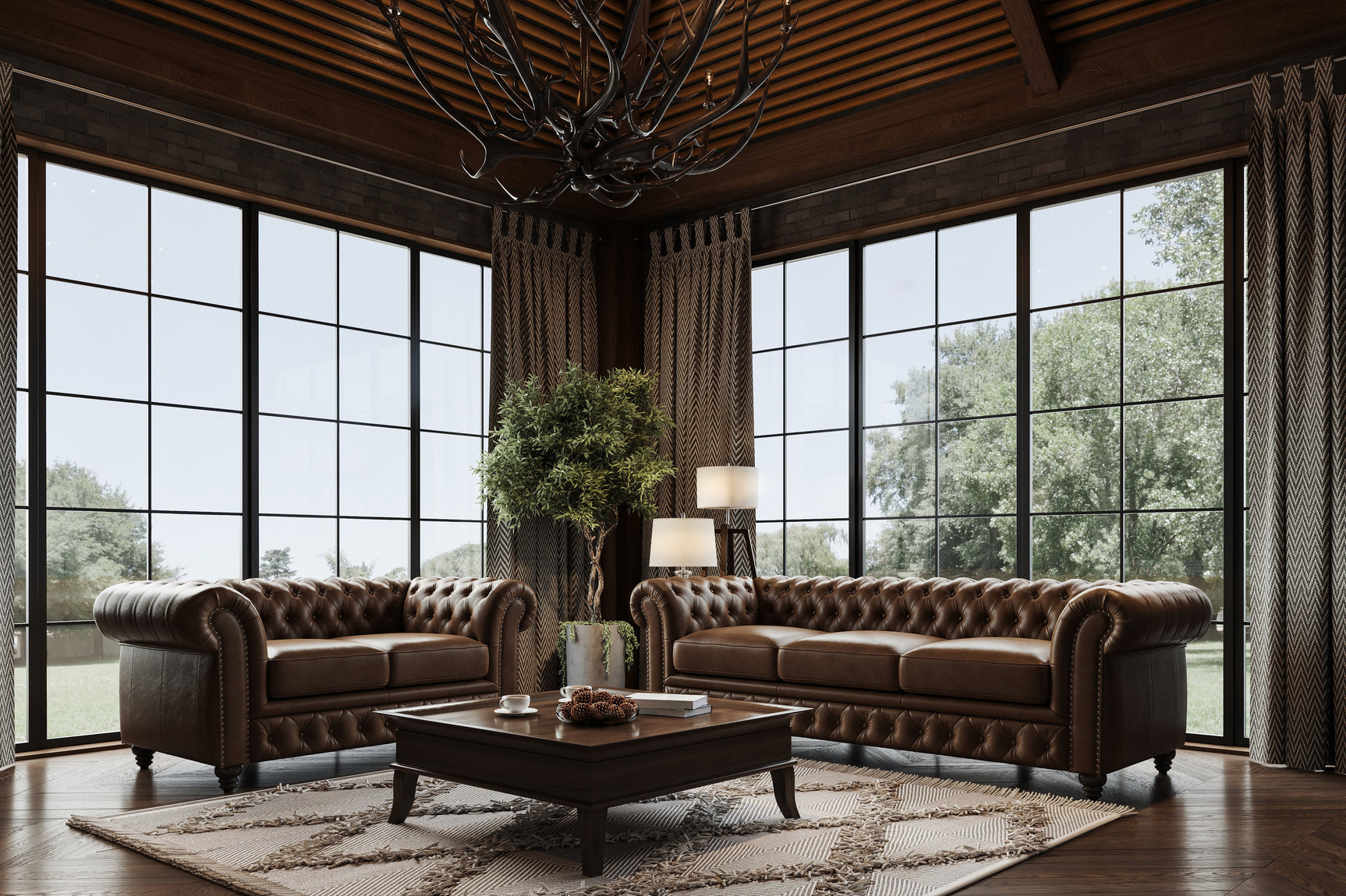 Parma Leather Chesterfield Sofa