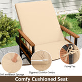 Patio Rattan Chaise Lounge with 4-Level Adjustable Backrest