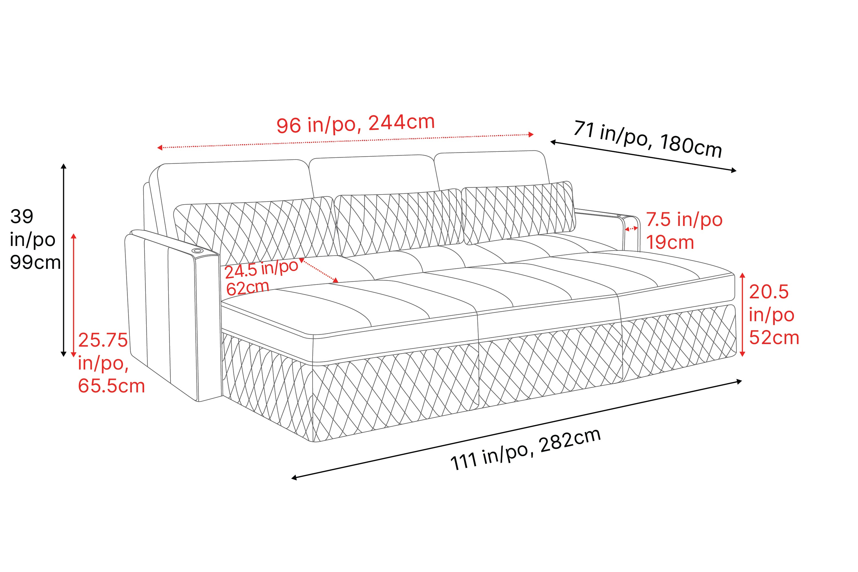 Valencia Pisa Top Grain Nappa 11000 Leather Lounge Sectional Sofa, Three Seats with 3 Ottomans, Black