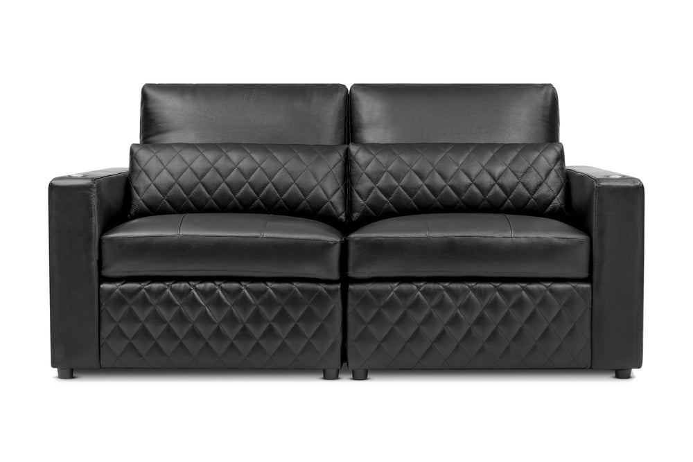 Valencia Pisa Top Grain Nappa 11000 Leather Lounge Sectional Sofa, Loveseat, Black