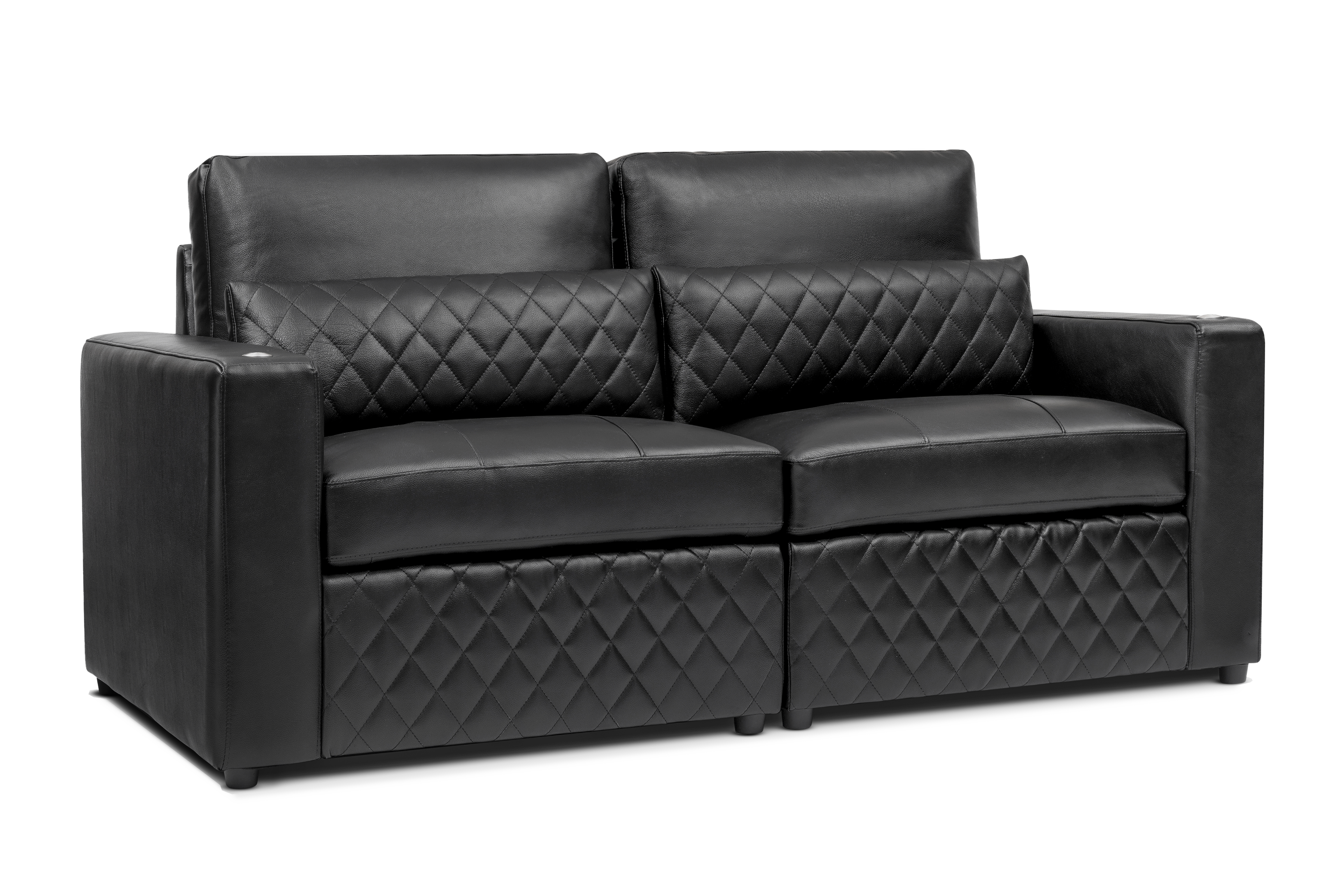 Valencia Pisa Top Grain Nappa 11000 Leather Lounge Sectional Sofa, Loveseat, Black