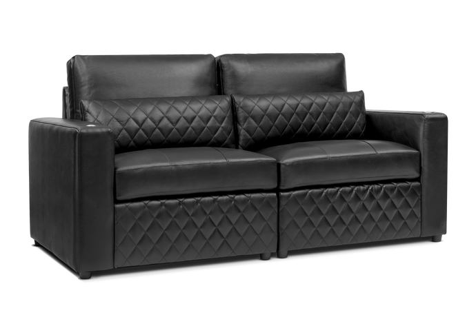 Valencia Pisa Top Grain Nappa 11000 Leather Lounge Sectional Sofa, Loveseat, Black