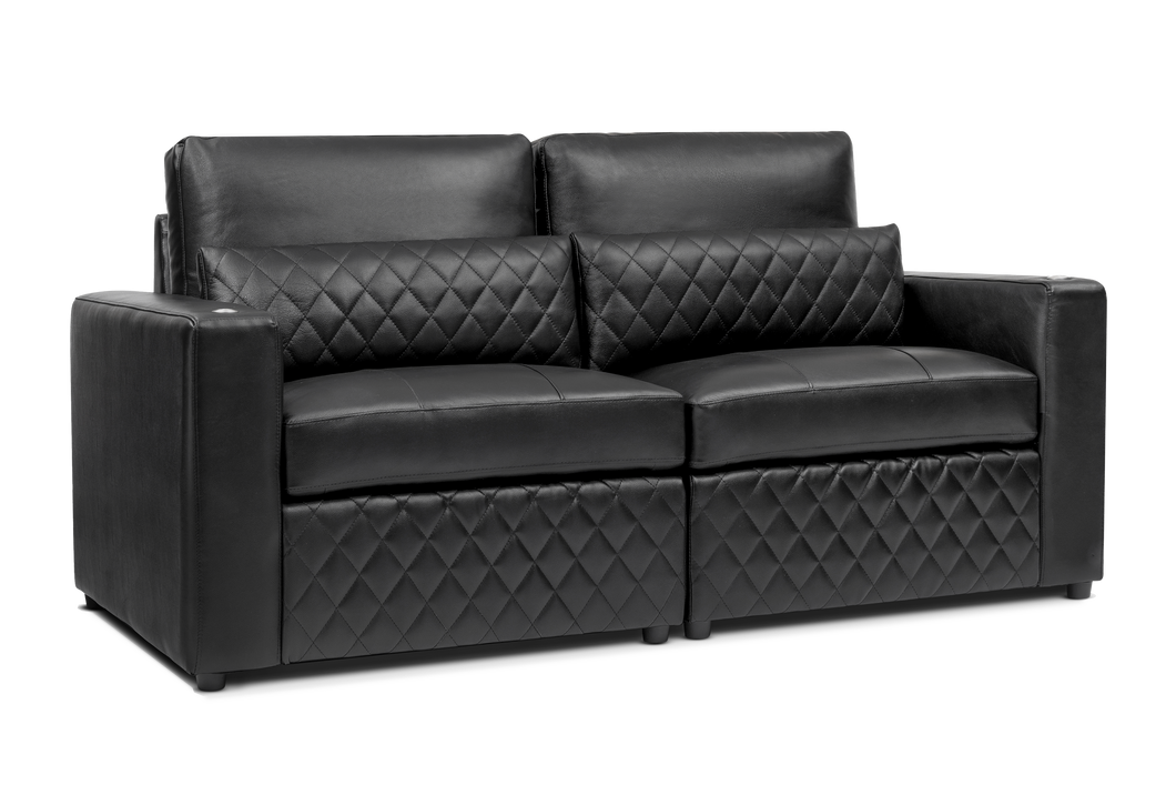 Valencia Pisa Top Grain Nappa 11000 Leather Lounge Sectional Sofa, Loveseat, Black