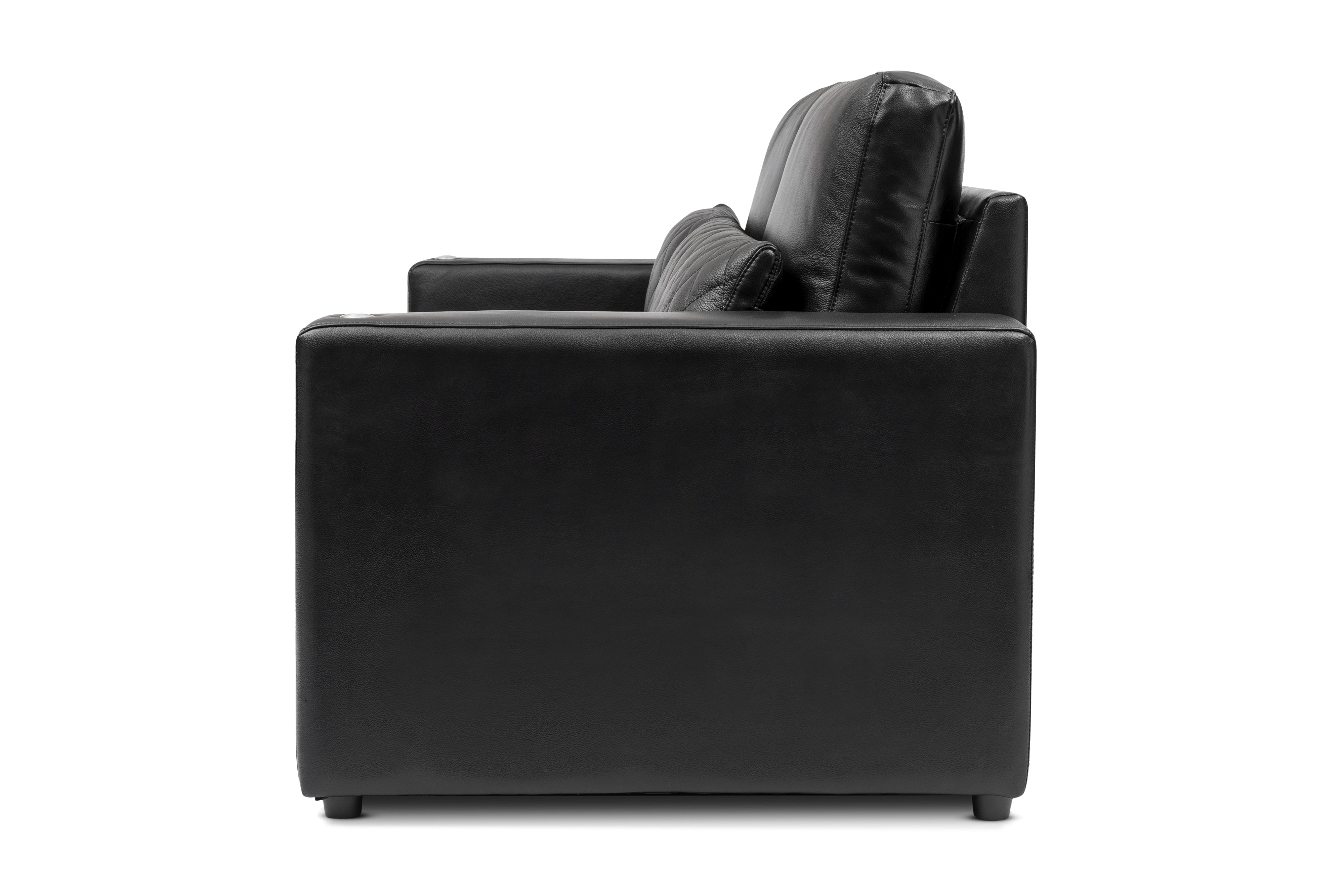 Valencia Pisa Top Grain Nappa 11000 Leather Lounge Sectional Sofa, Loveseat, Black