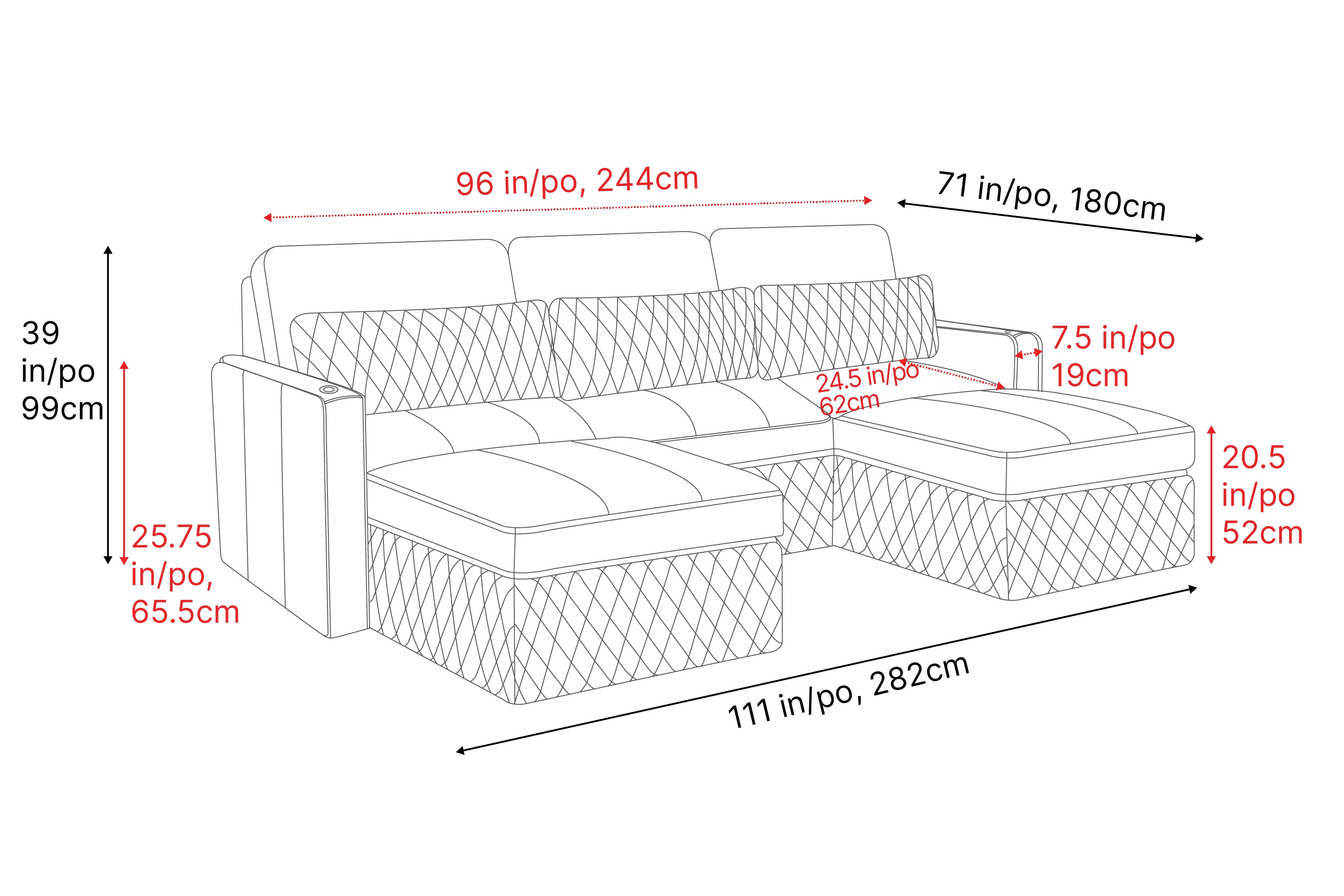 Valencia Pisa Top Grain Nappa 11000 Leather Lounge Sectional Sofa, Three Seats with 2 Ottomans, Black