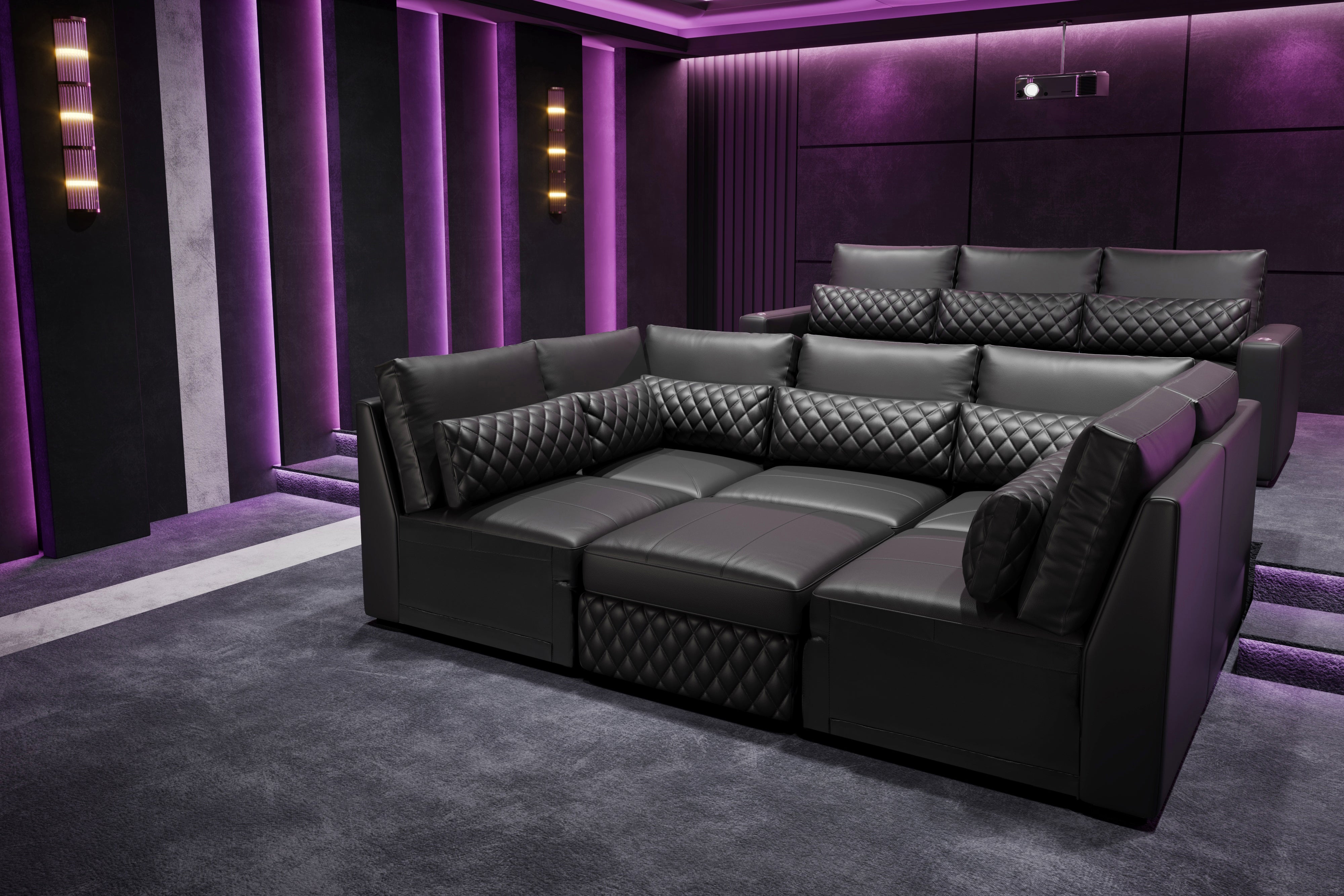 Sectional Entertainment Room Seating Theater Chairs Theatre Room