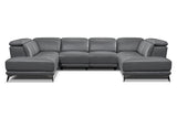 Pista Leather U Chaises Sectional Sofa