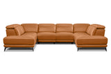 Pista Leather U Chaises Sectional Sofa