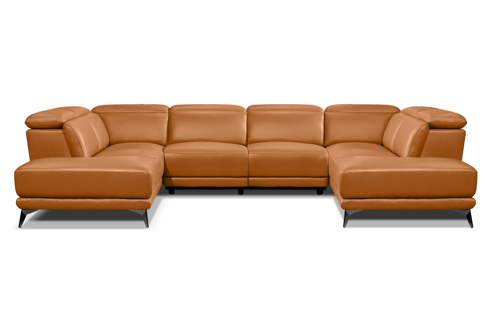 Pista Leather U Chaises Sectional Sofa