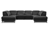Pista Leather U Chaises Sectional Sofa