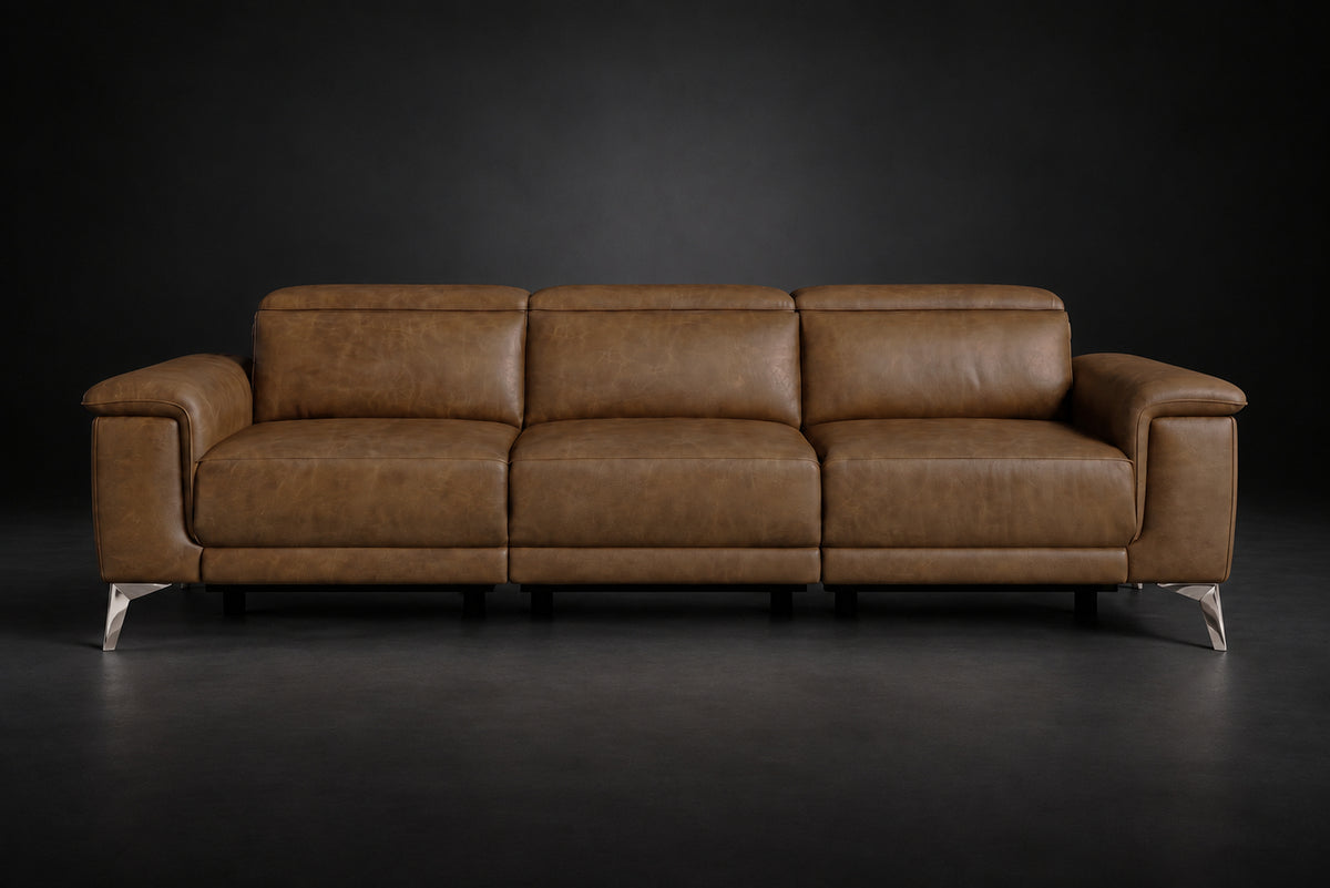 Valencia Pista Distressed Leather Reclining Sofa
